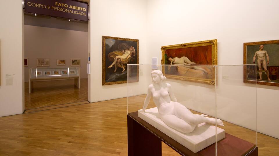 Pinacoteca do Estado which includes a statue or sculpture, interior views and art