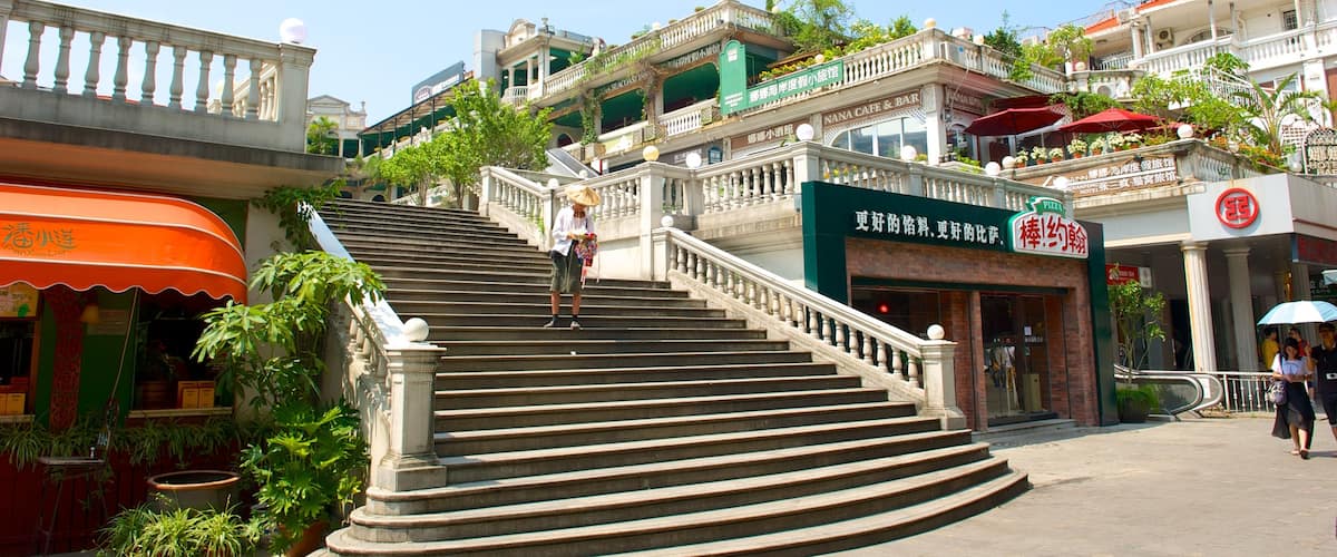 Gulangyu Island featuring street scenes and a city