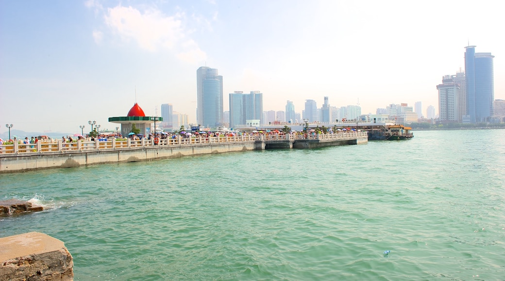 Gulangyu Island featuring a city, a bay or harbour and a high-rise building