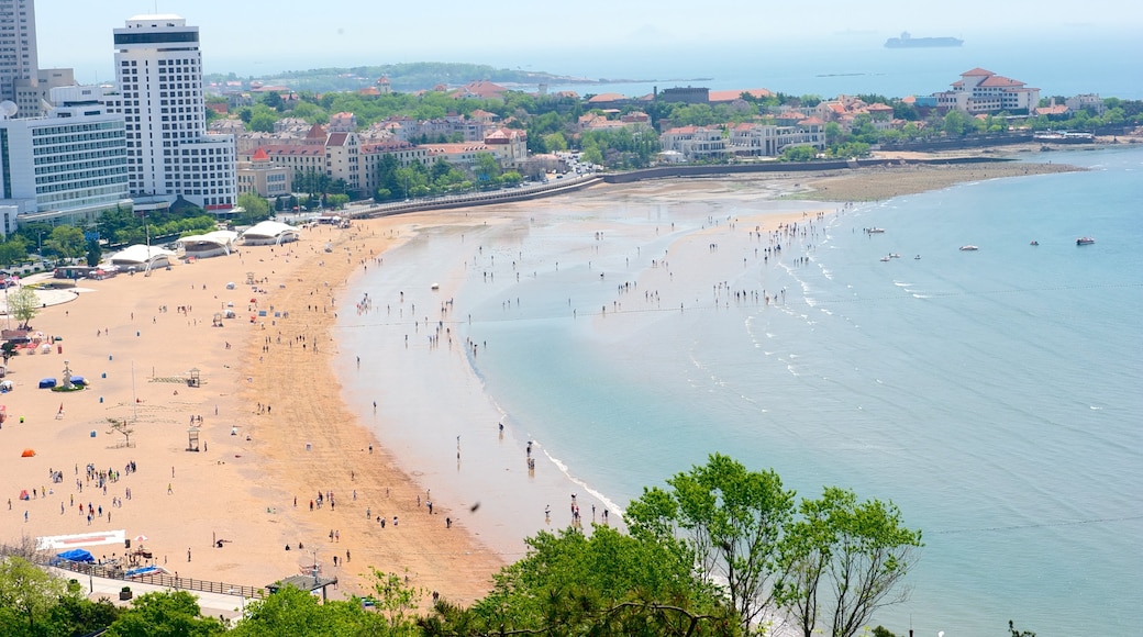 Number 1 Bathing Beach showing skyline, a coastal town and swimming