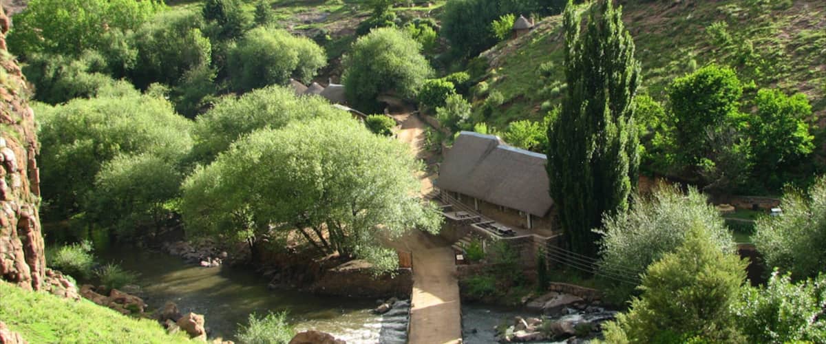 Lesotho which includes a small town or village