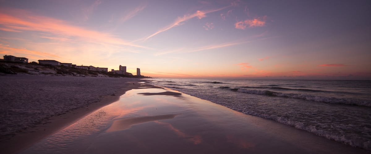 Fort Walton Beach which includes a sunset and a sandy beach