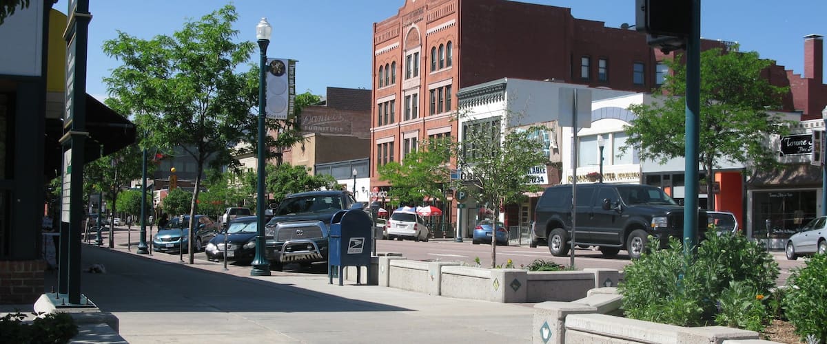 Downtown Colorado Springs which includes a city and street scenes