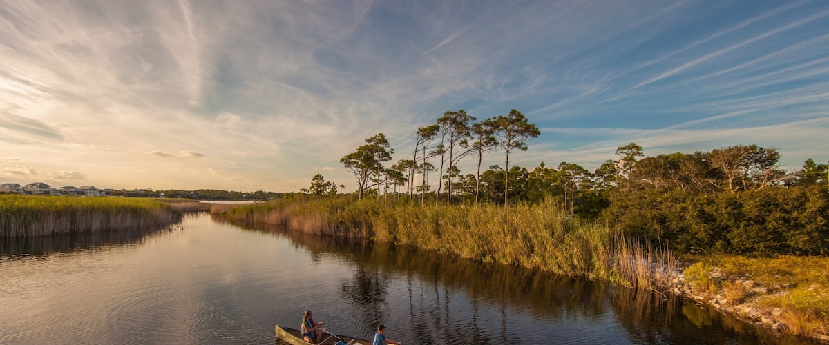 Grayton Beach State Park which includes kayaking or canoeing and a river or creek