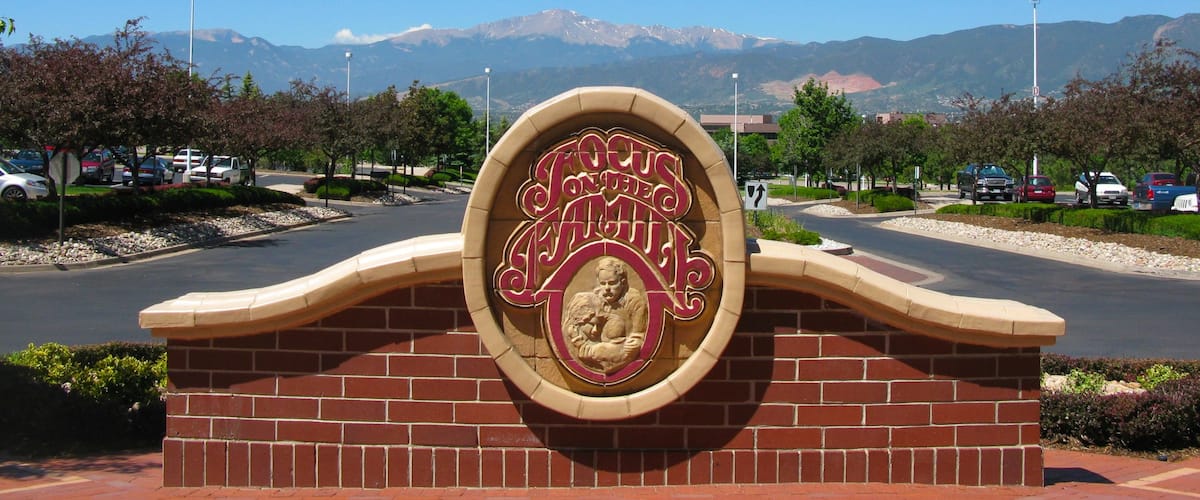 Focus on the Family Welcome Center showing signage