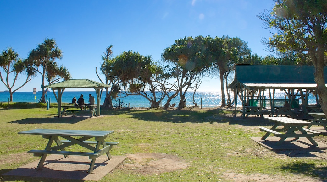 Kingscliff ofreciendo un parque y vistas de una costa