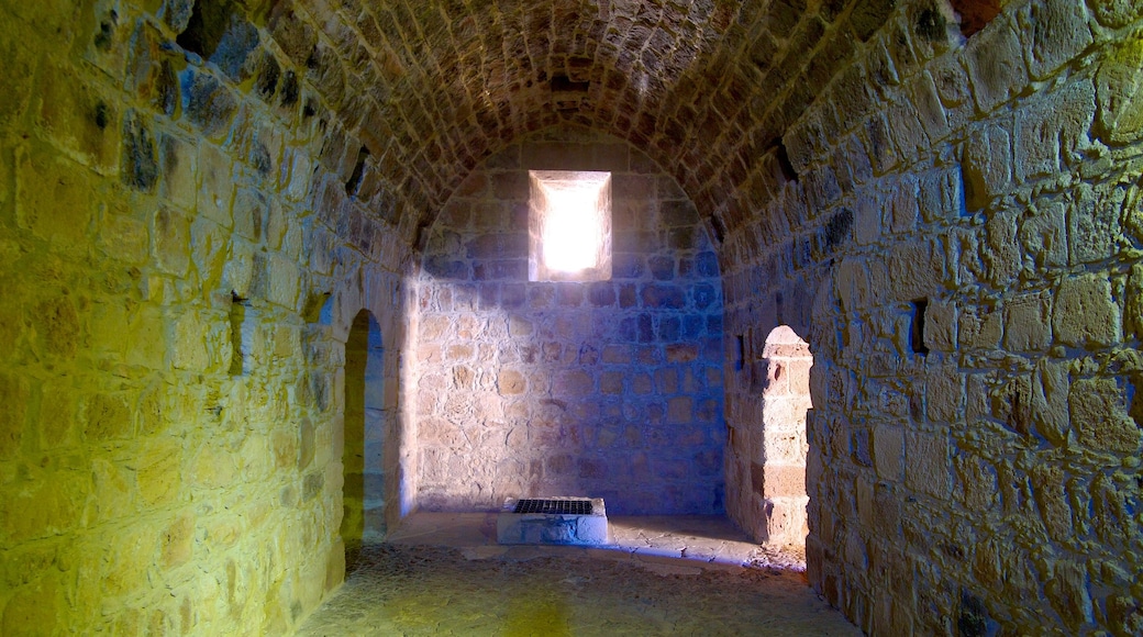 Kolossi Castle which includes a castle, heritage architecture and interior views