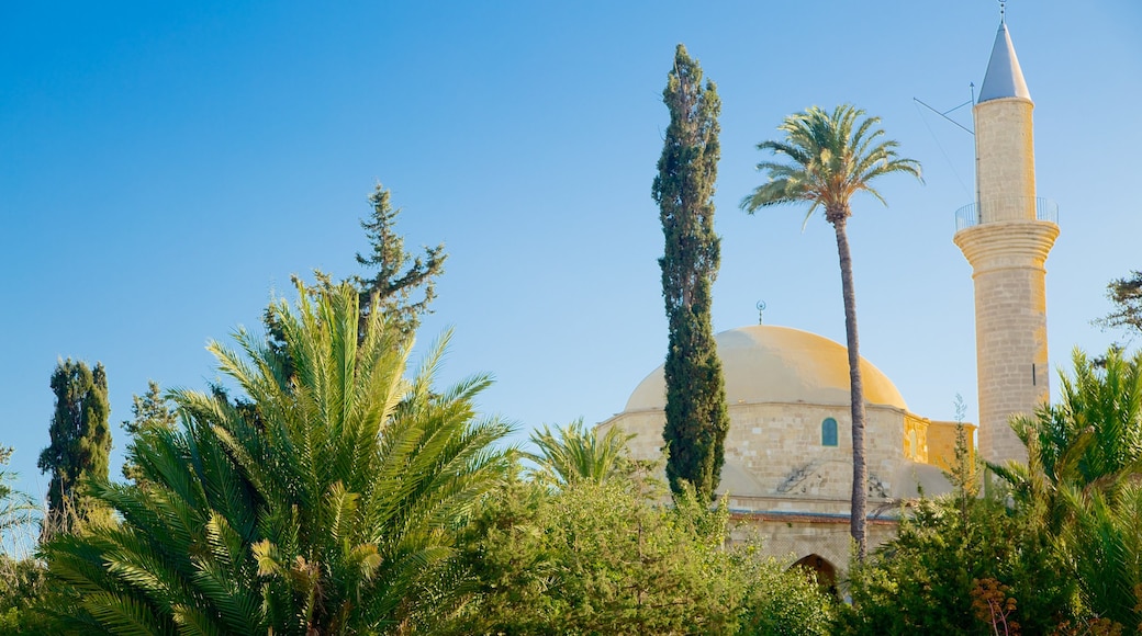 Hala Sultan Tekke johon kuuluu uskonnolliset kohteet, moskeija ja vanha arkkitehtuuri