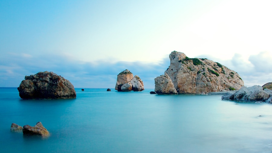 Aphrodite\'s Rock featuring rugged coastline