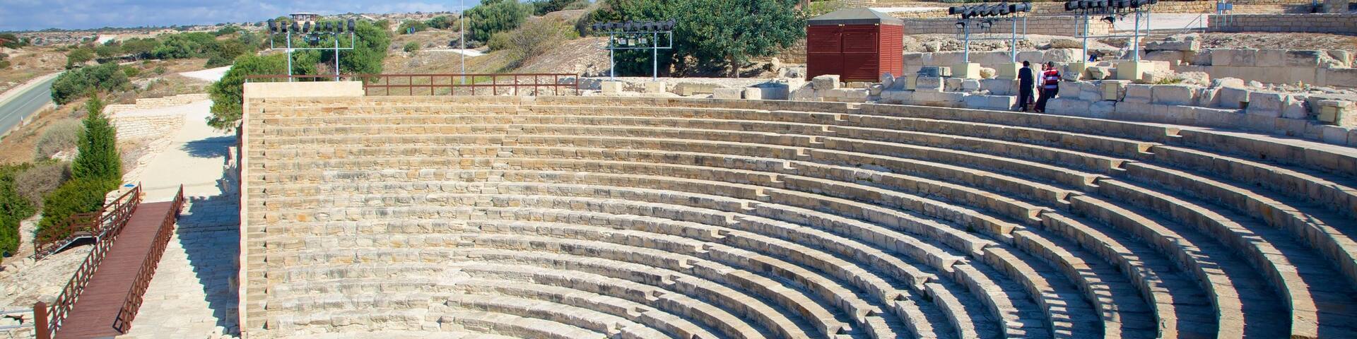 Ruinen von Kourion das einen GebÀuderuinen und historische Architektur
