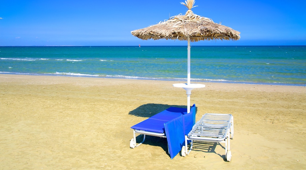 Larnaca showing a sandy beach