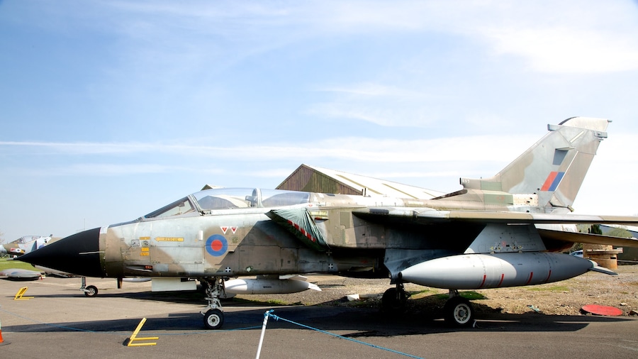 Yorkshire Air Museum showing aircraft and military items