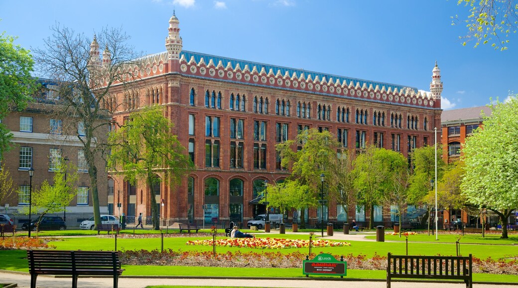 Leeds which includes a garden and heritage architecture