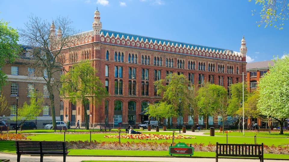 Leeds featuring heritage architecture and a garden