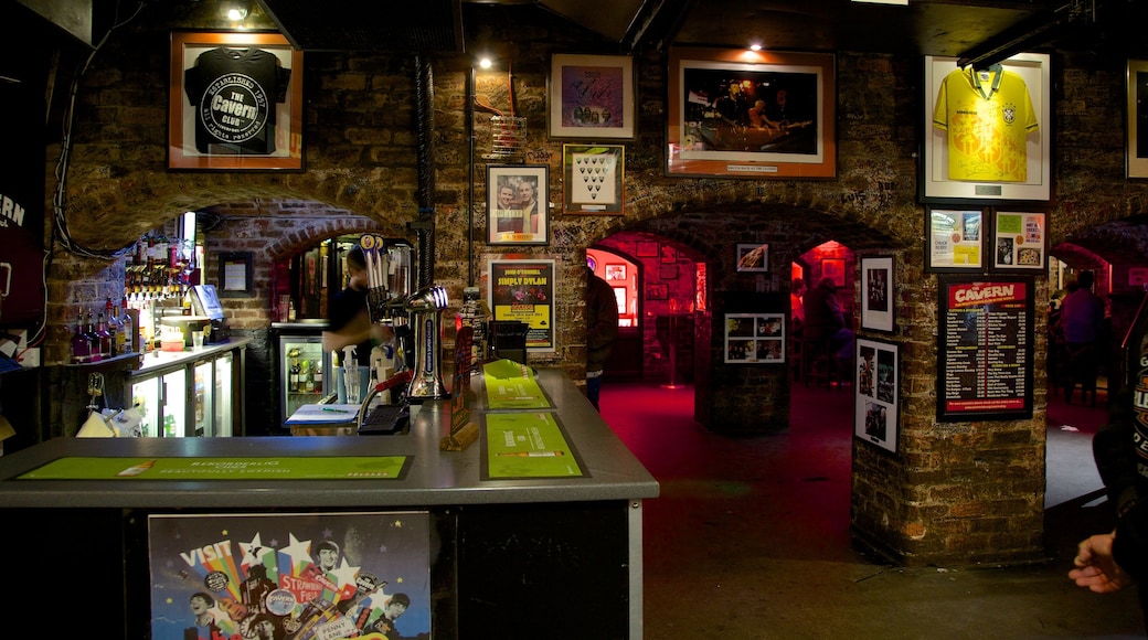 Cavern Club showing interior views and a bar