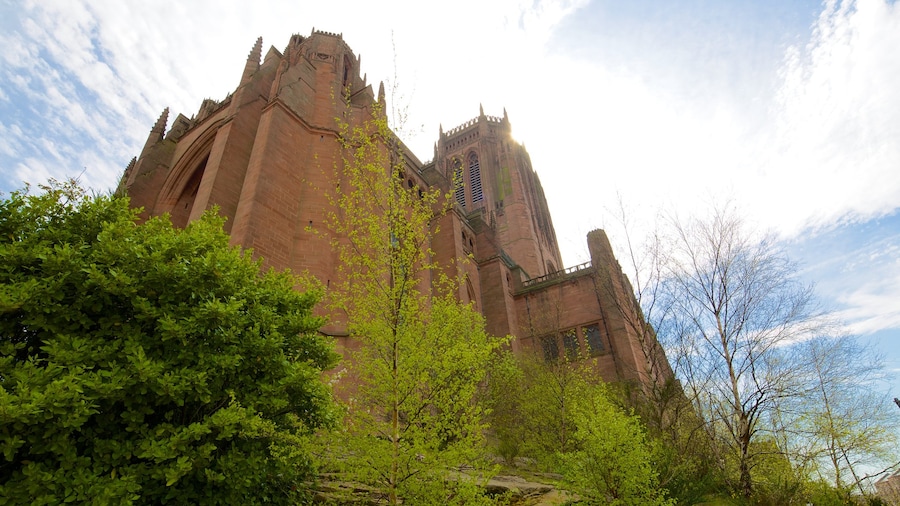 Liverpool Anglican Cathedral showing religious aspects, a church or cathedral and heritage architecture