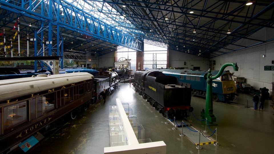 York National Railway Museum showing railway items and interior views
