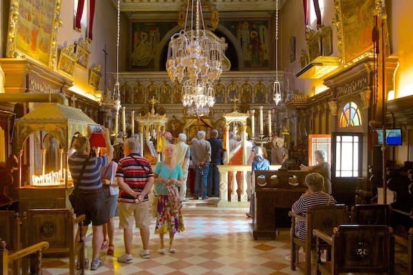 Paleokastritsa Monastery featuring religious elements, a church or cathedral and heritage architecture
