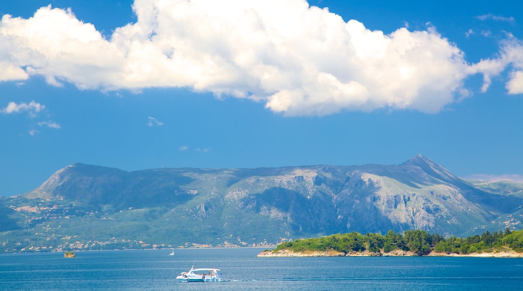 Mount Pantokrator featuring boating, mountains and landscape views