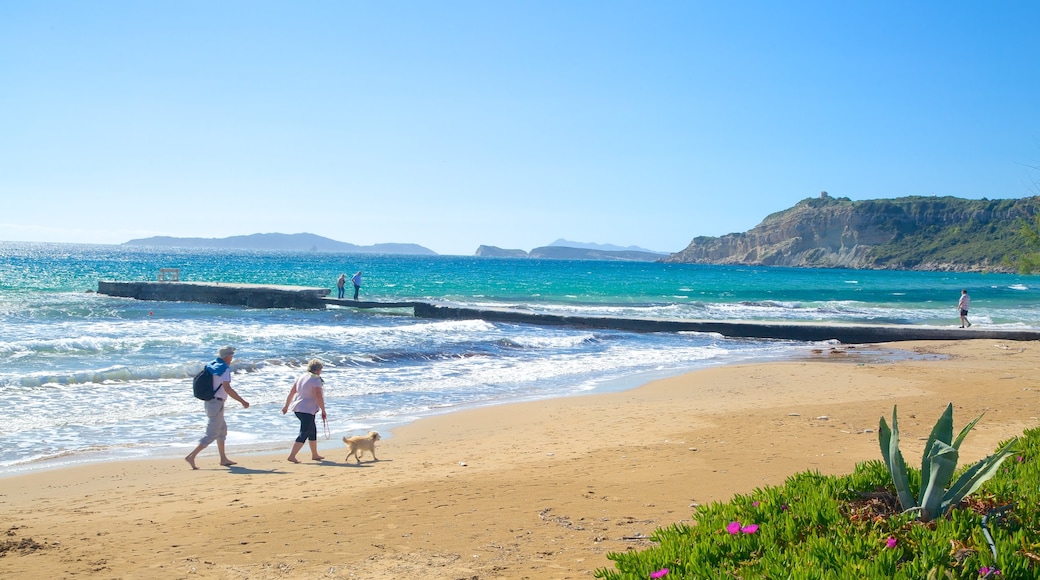 Arillas Beach showing landscape views and a sandy beach