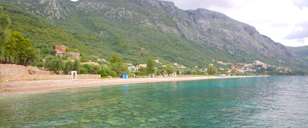 Plage de Barbati mettant en vedette vues littorales, plage de sable et panoramas
