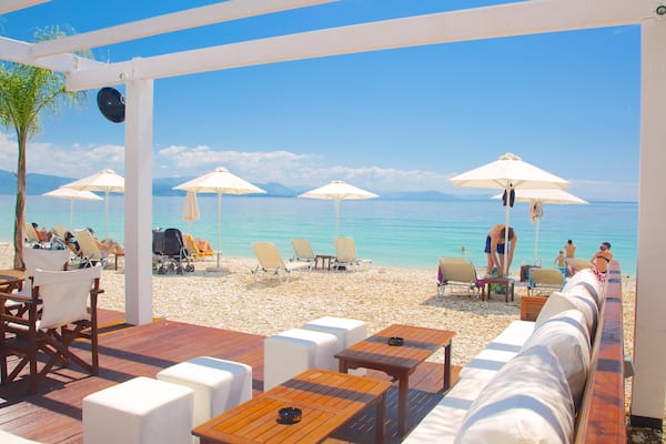 Barbati Beach which includes tropical scenes, a luxury hotel or resort and landscape views