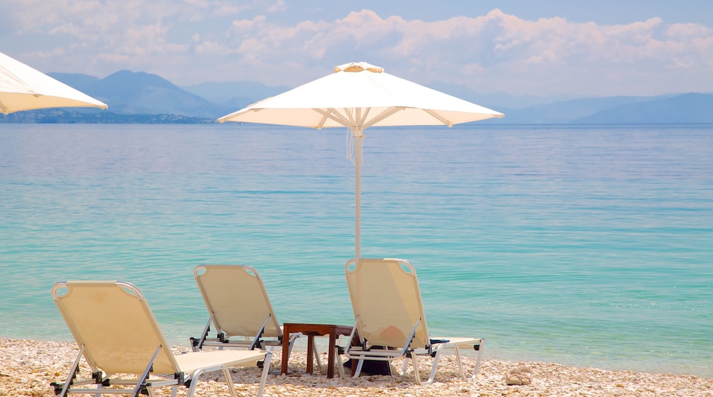 Barbati Beach showing a pebble beach, a sandy beach and landscape views