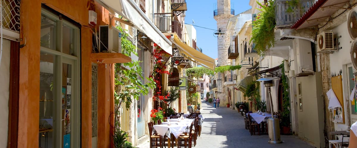 Chania featuring street scenes
