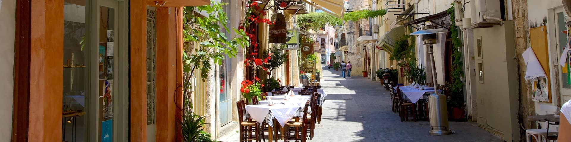 Chania featuring street scenes