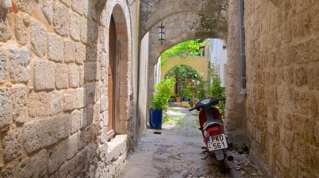 Rhodes which includes heritage architecture and street scenes