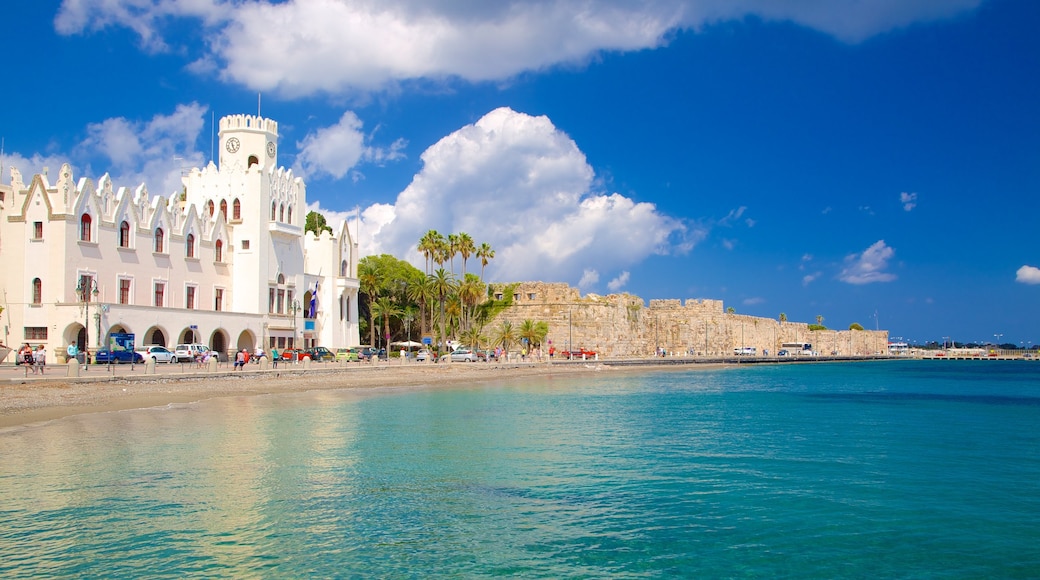 Kos showing a coastal town and general coastal views