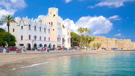 Kos featuring a coastal town and a castle