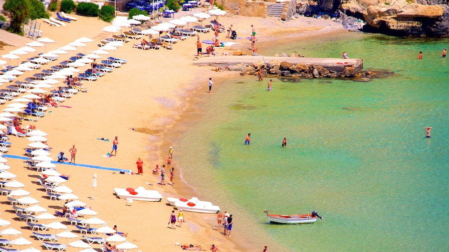 Lindos Beach which includes a sandy beach