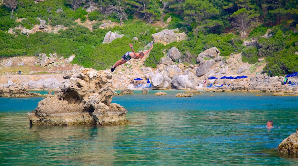 Anthony Quinn Bay che include costa rocciosa