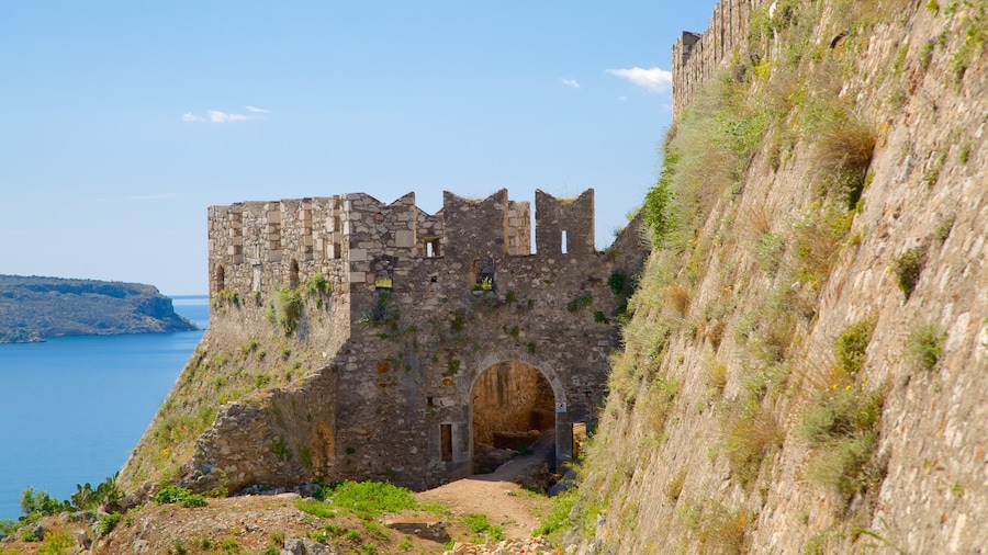 Acronafplia featuring heritage architecture, general coastal views and rugged coastline