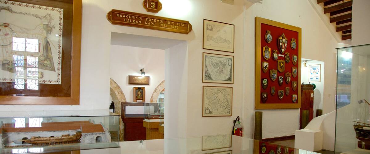 Maritime Museum of Crete showing interior views