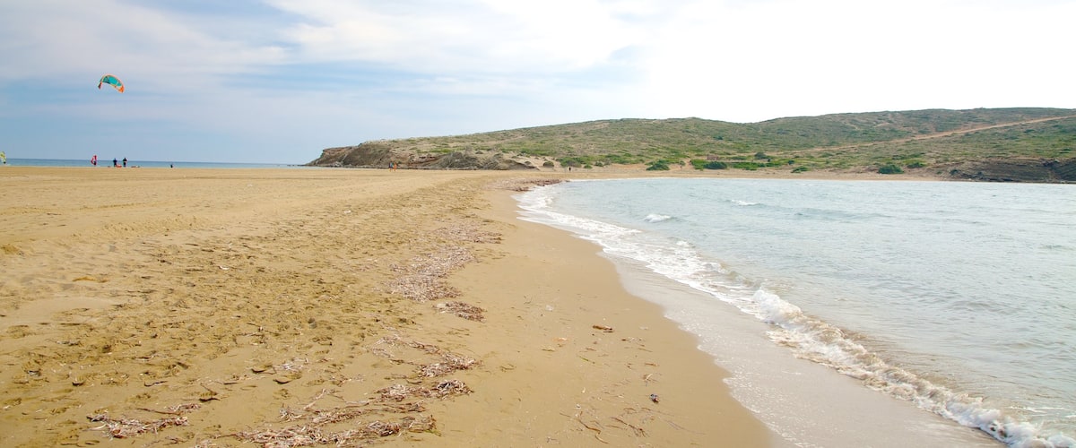 Prassonissi featuring a sandy beach and general coastal views