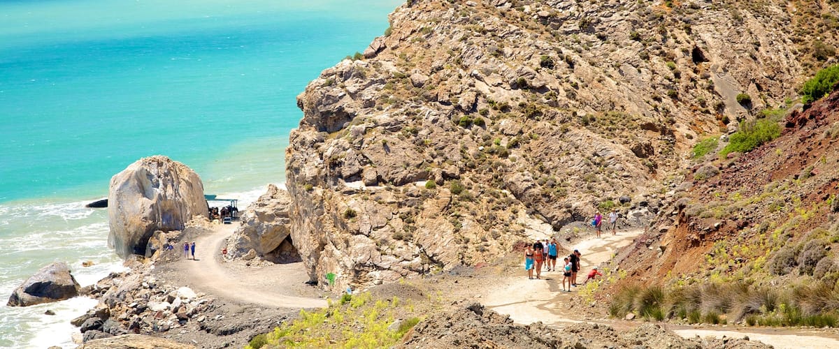 Therma Beach which includes rocky coastline