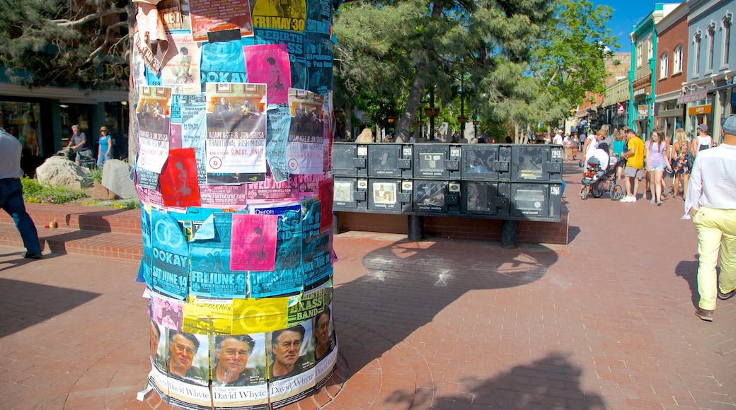 Pearl Street Mall featuring signage