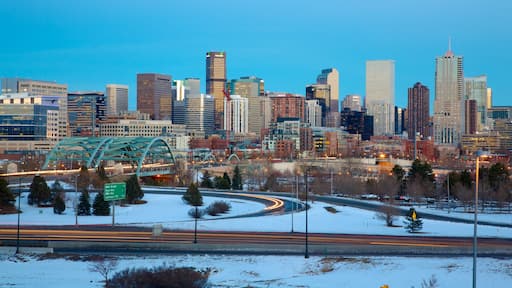 Colorado showing snow, skyline and a city