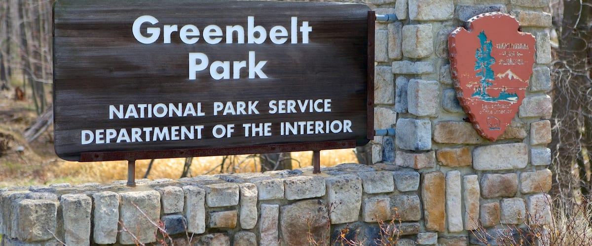 Greenbelt Museum welches beinhaltet Beschilderung