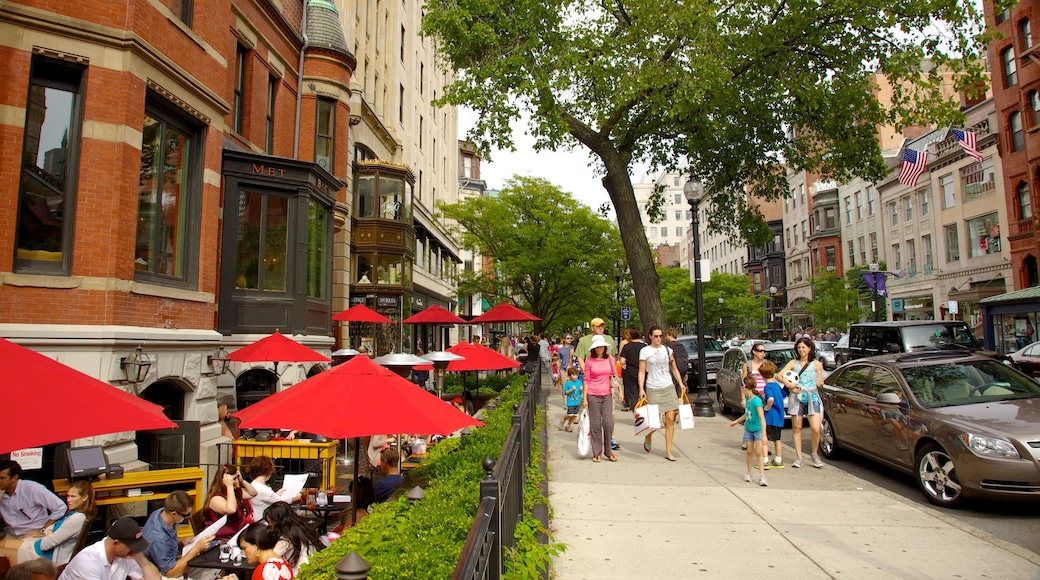 Newbury Street showing café scenes