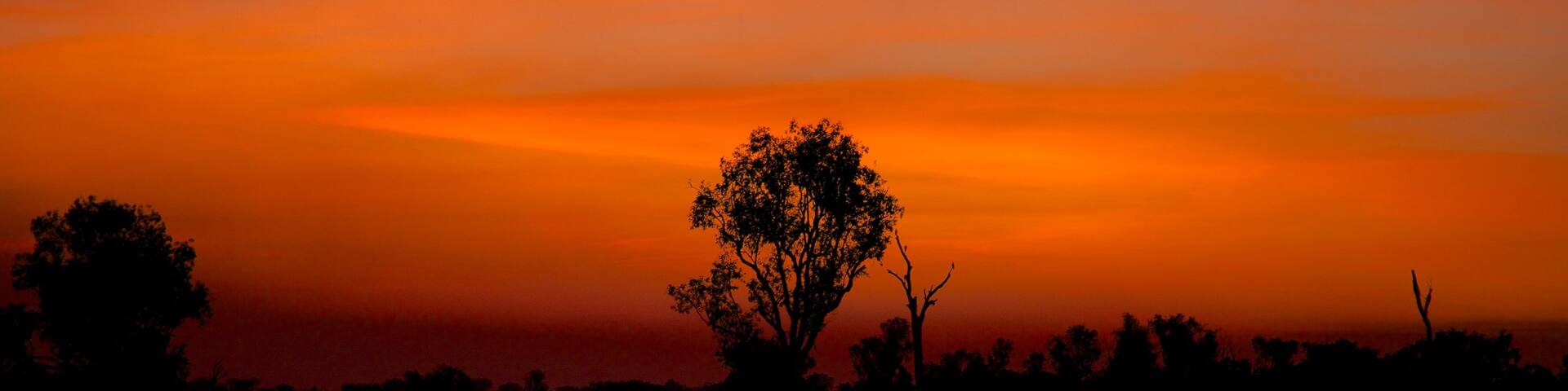 Kakadu National Park which includes a lake or waterhole and a sunset