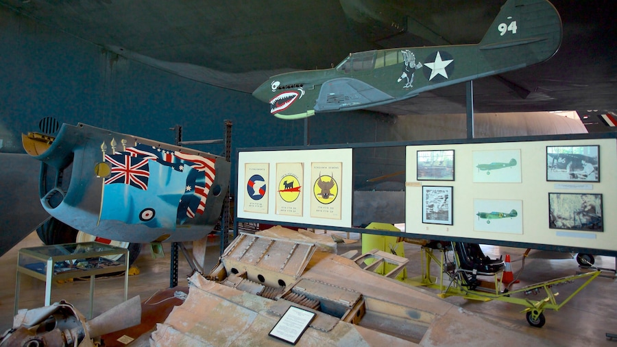 Australian Aviation Heritage Centre showing interior views and aircraft