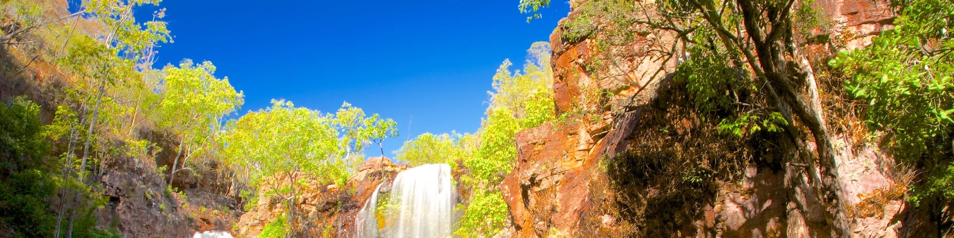 Litchfield National Park featuring swimming, landscape views and a waterfall