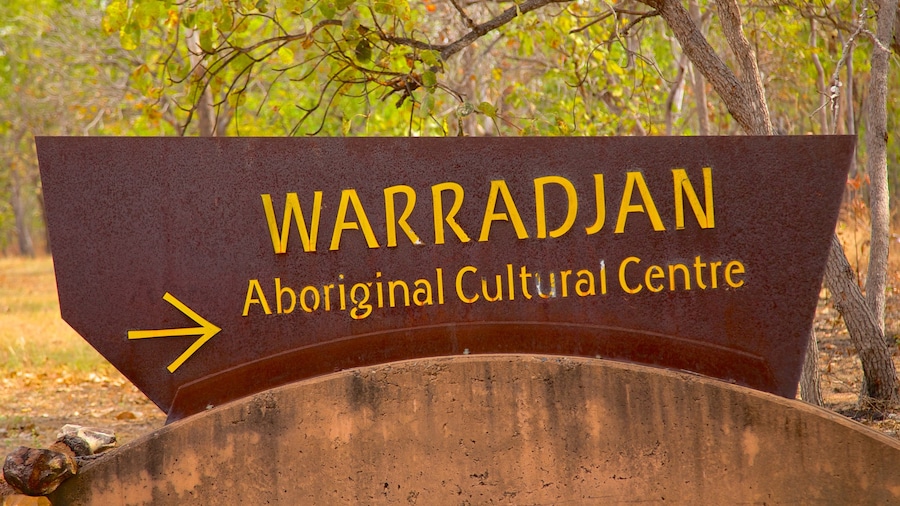 Warradjan Cultural Centre featuring signage