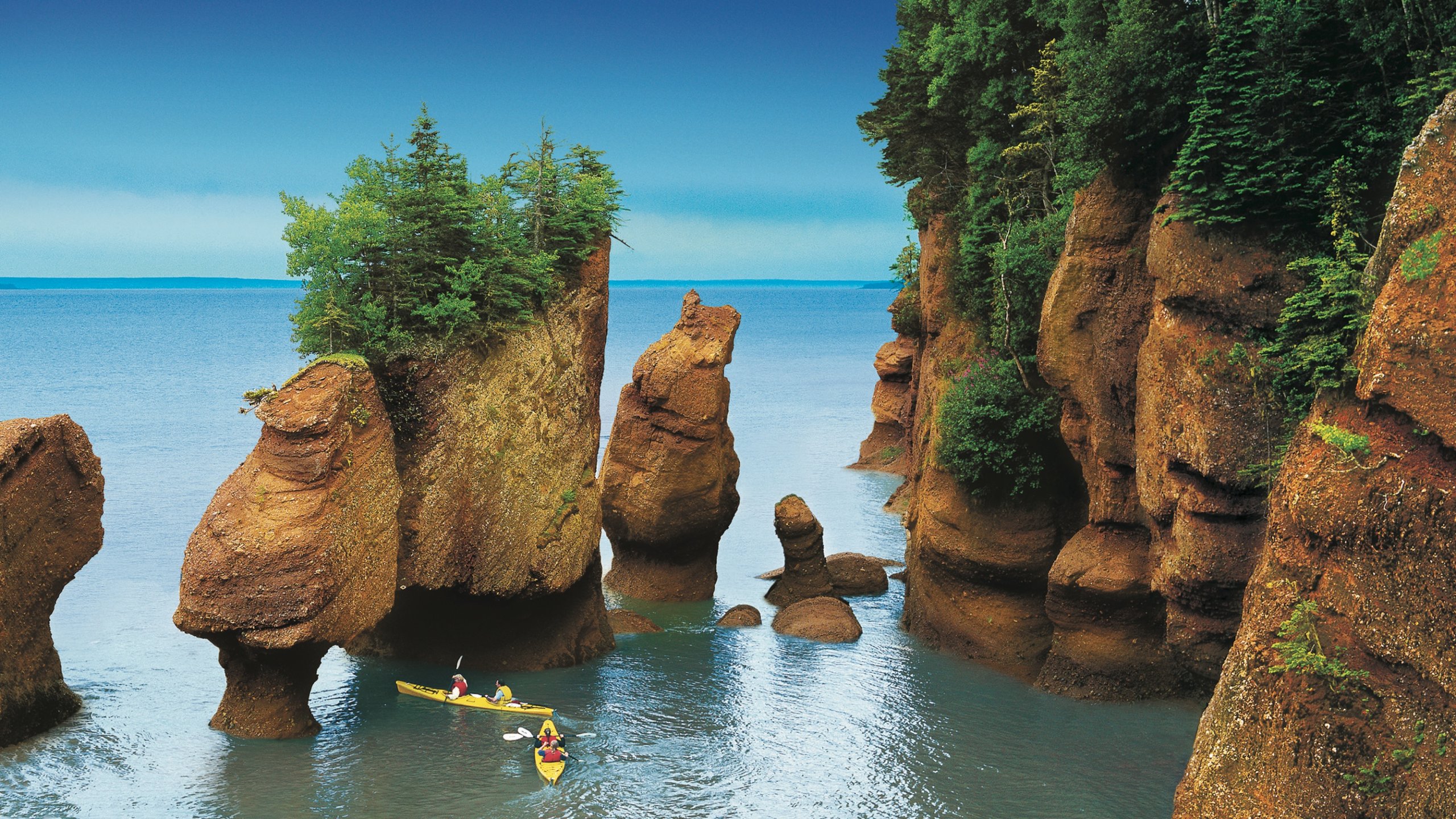 New Brunswick which includes kayaking or canoeing and rocky coastline