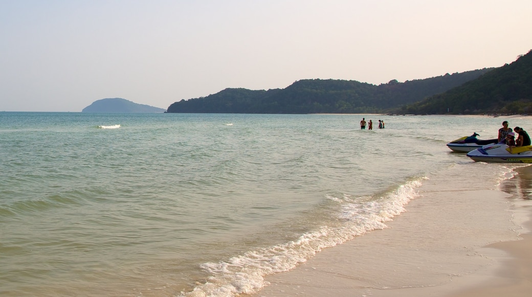 Vietnam showing a beach and jet skiing