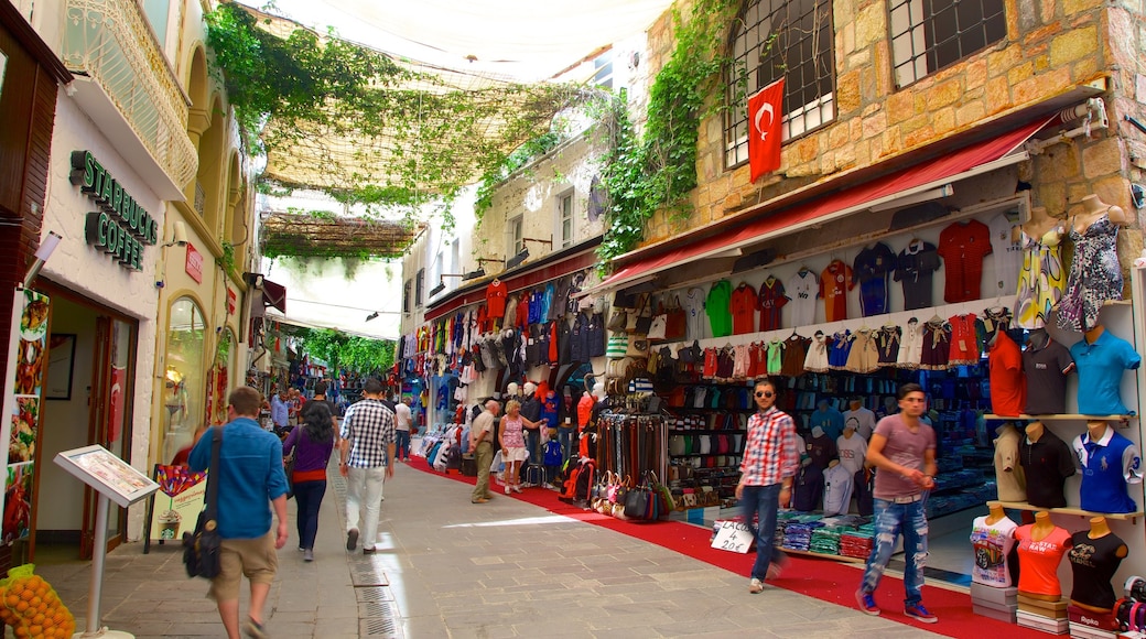 Bodrum which includes markets, shopping and street scenes