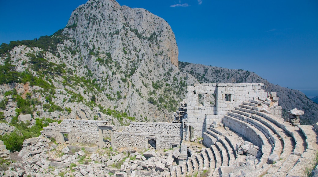 Termessos featuring mountains and a ruin